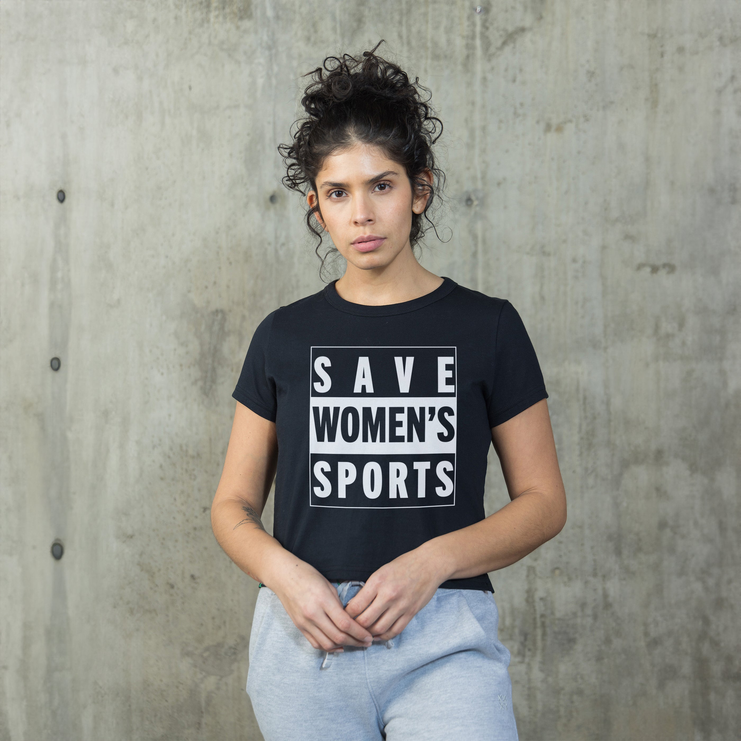 Save Women's Sports Advisory Tee promoting women's athletics and sports equality